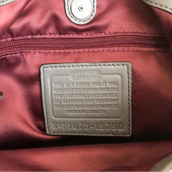 Coach Hobo Style Shoulder Bag F1073 Large Purse Gray. - Picture 13 of 15